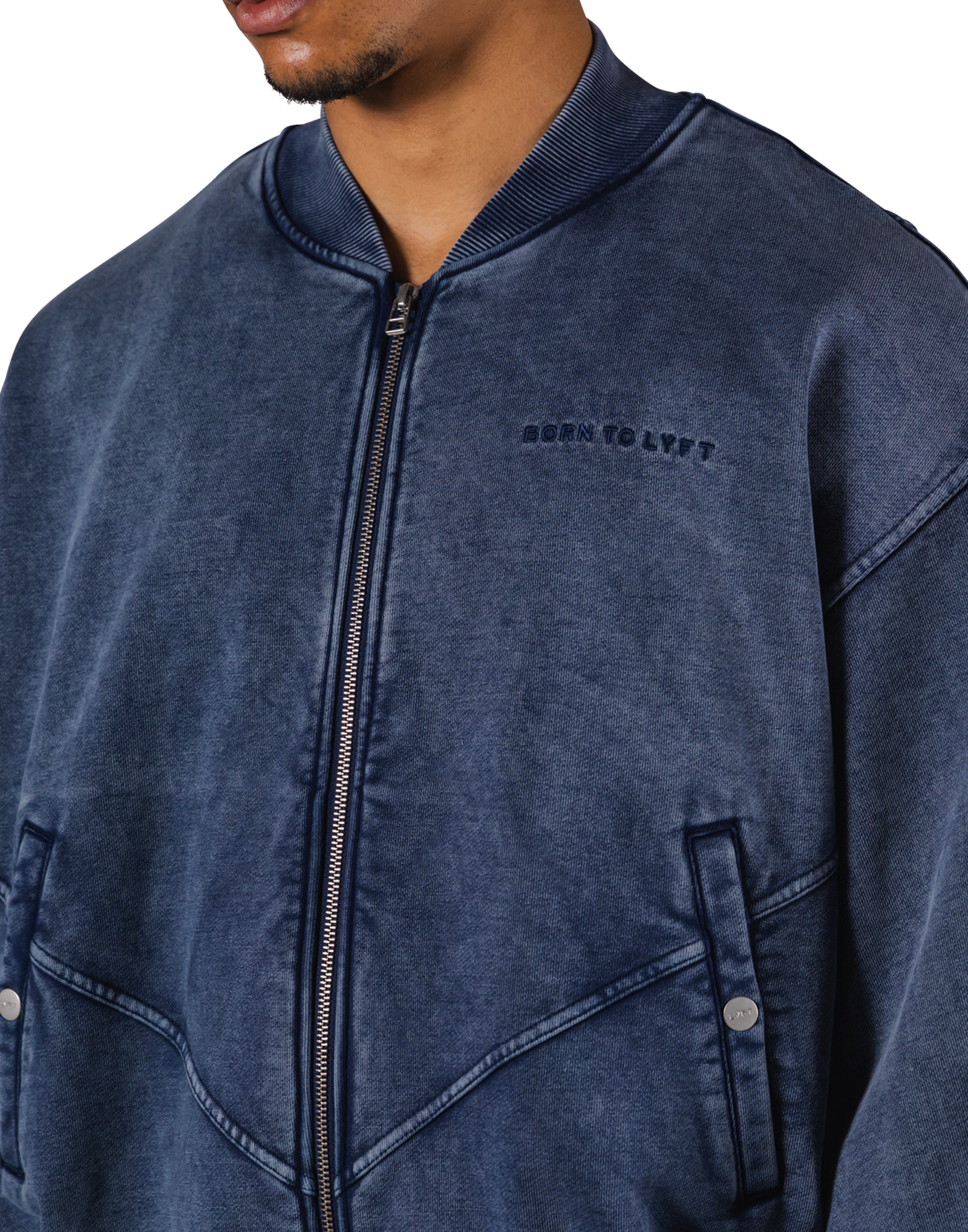 Vintage Sweat Bomber Jacket - Navy – LÝFT Vintage Sweat Bomber Jacket - Navy – LÝFT