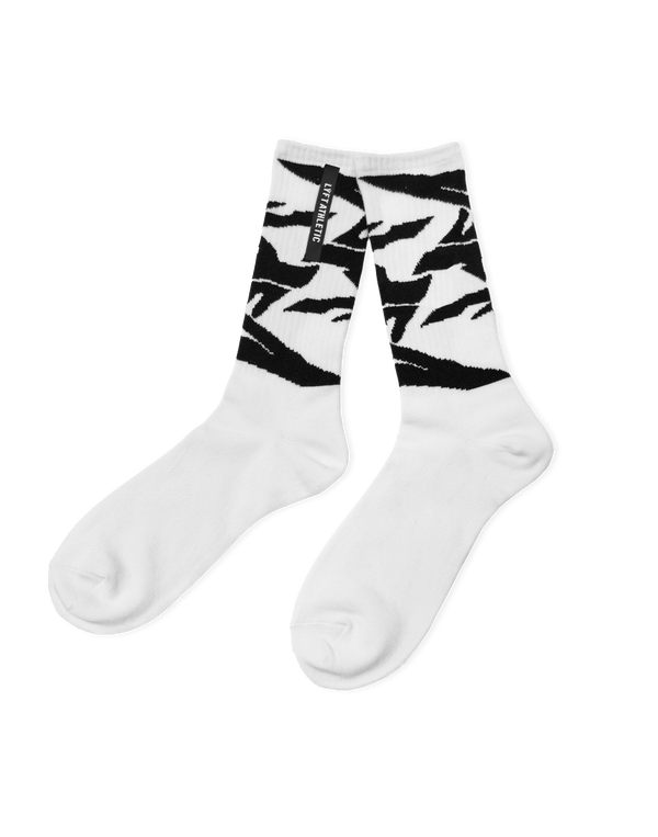 Faded Graphic Socks - White