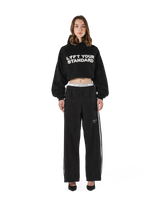 Pile Wappen Cropped Hoodie - Black