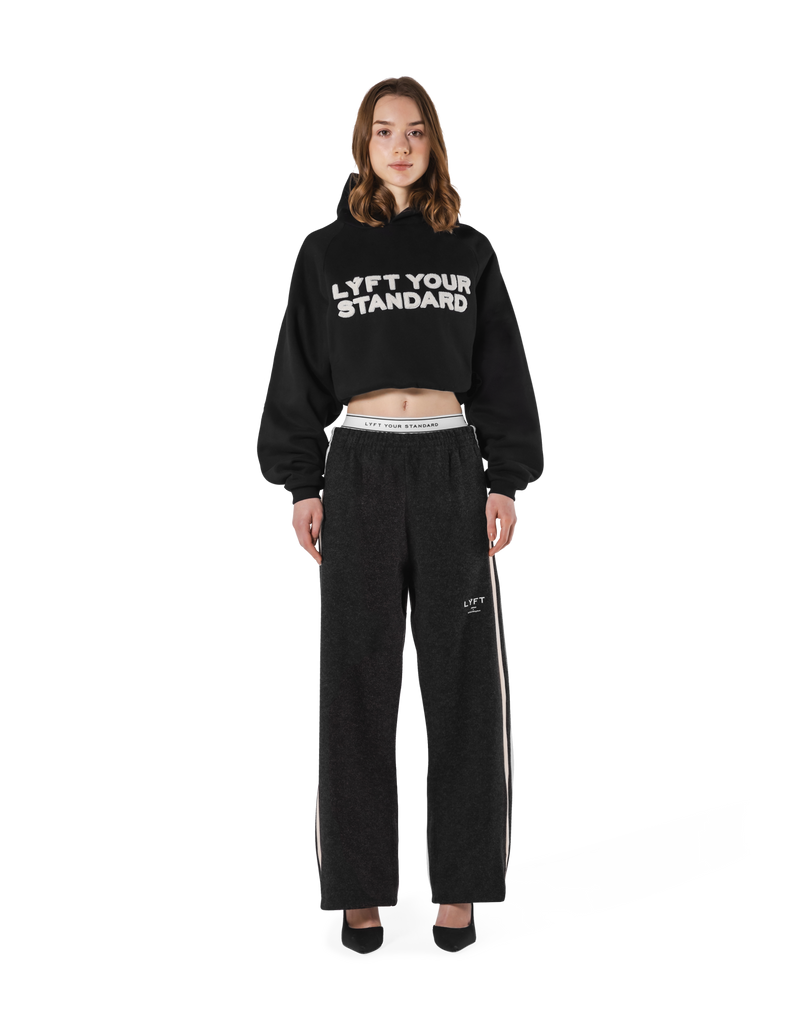 Pile Wappen Cropped Hoodie - Black