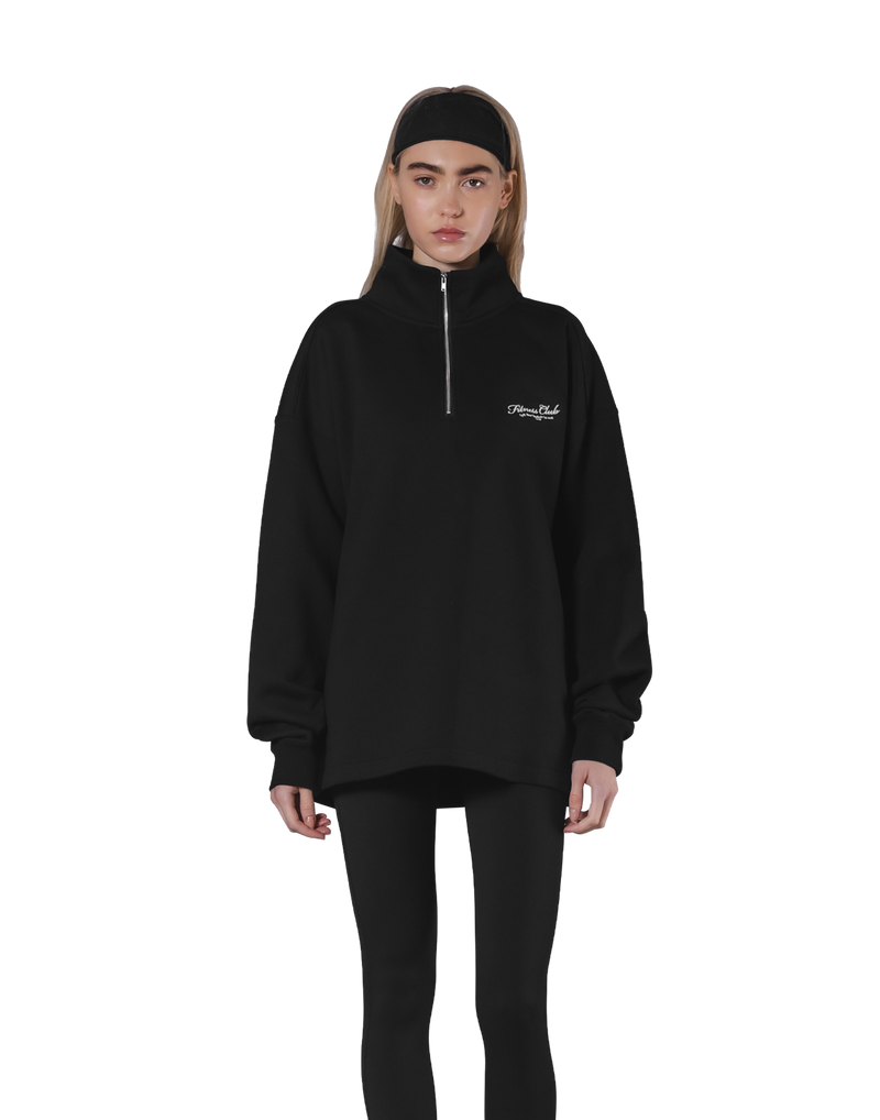 Half Zip Over Size Sweat - Black – LÝFT Half Zip Over Size Sweat - Black – LÝFT