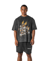 Triple Dog Graphic Vintage Big T-Shirt - Black