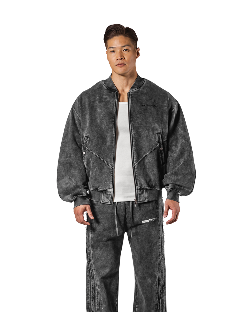 Vintage Sweat Bomber Jacket - Black – LÝFT Vintage Sweat Bomber Jacket - Black – LÝFT
