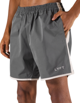 Side Pattern Wide Shorts - Grey