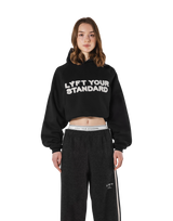 Pile Wappen Cropped Hoodie - Black