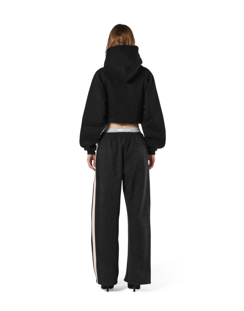 Pile Wappen Cropped Hoodie - Black