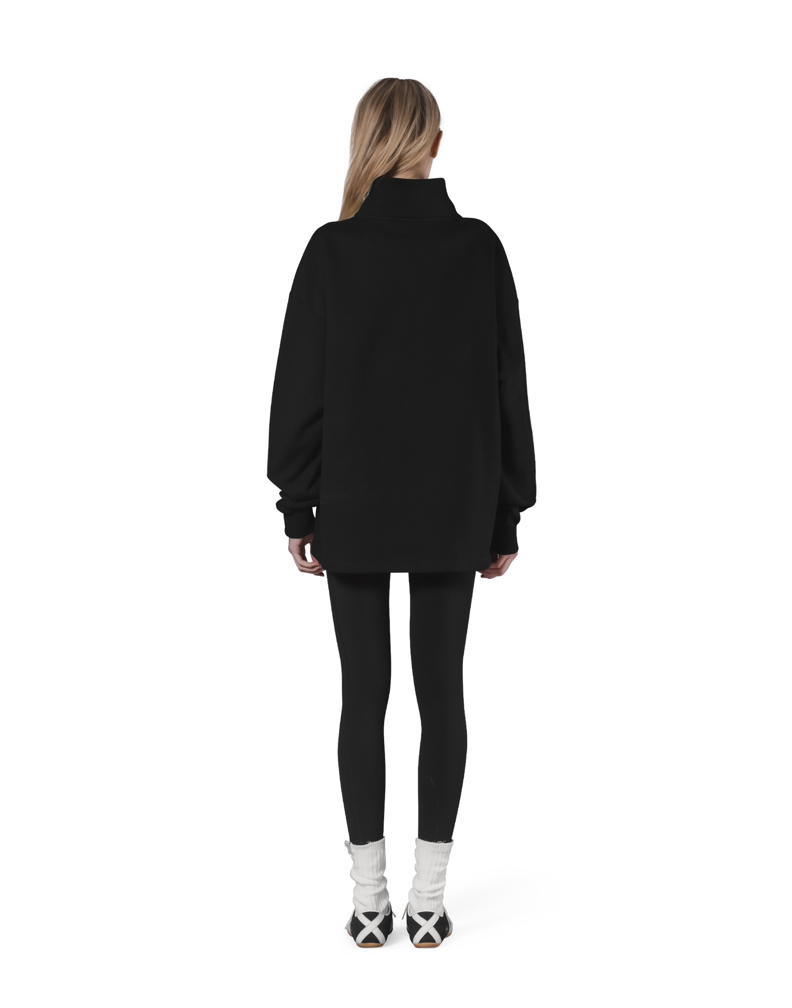 Half Zip Over Size Sweat - Black – LÝFT