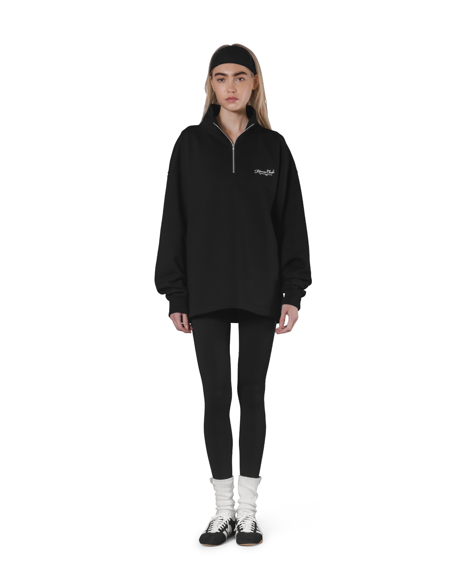 Half Zip Over Size Sweat - Black – LÝFT