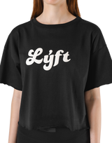 Old Logo Wide Cropped T-Shirt - Black