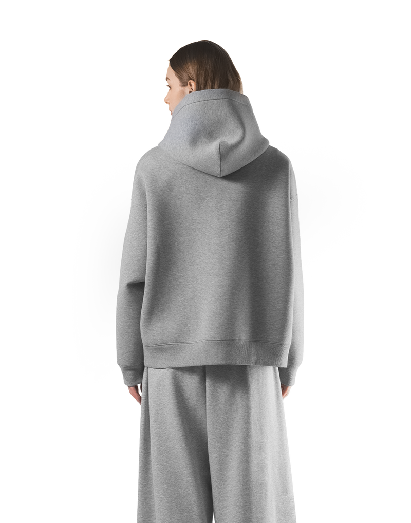 Double Face Zip-Up Hoodie - Grey