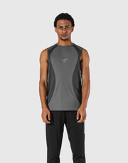 Round Pattern Waffle Nylon Stretch No Sleeve - D.Grey