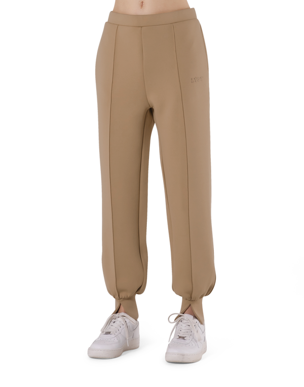 Double Knit Tapered Easy Pants - Beige