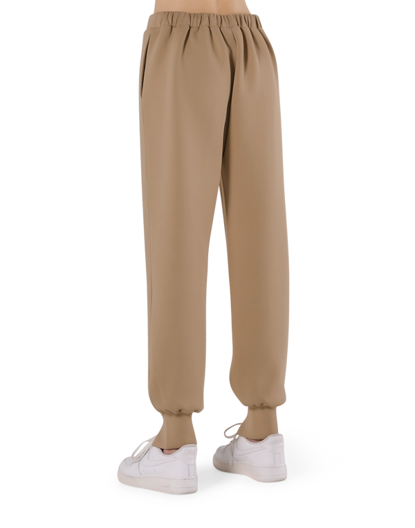 Double Knit Tapered Easy Pants - Beige