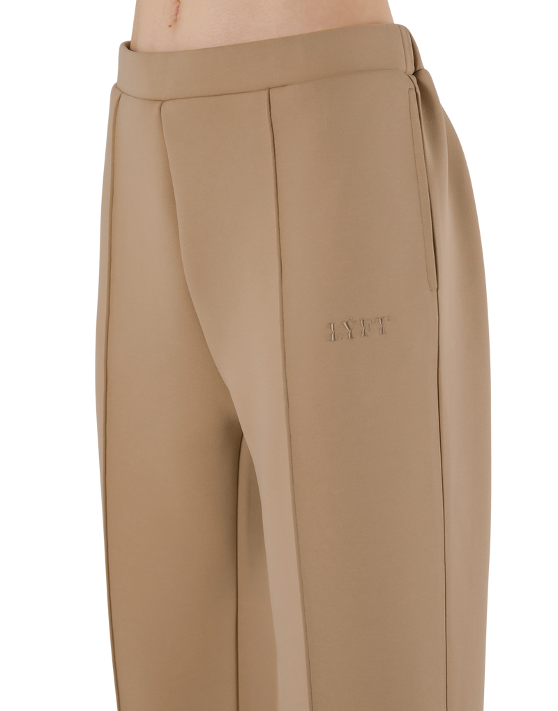 Double Knit Tapered Easy Pants - Beige