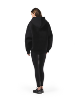 Double Face Zip-Up Hoodie - Black