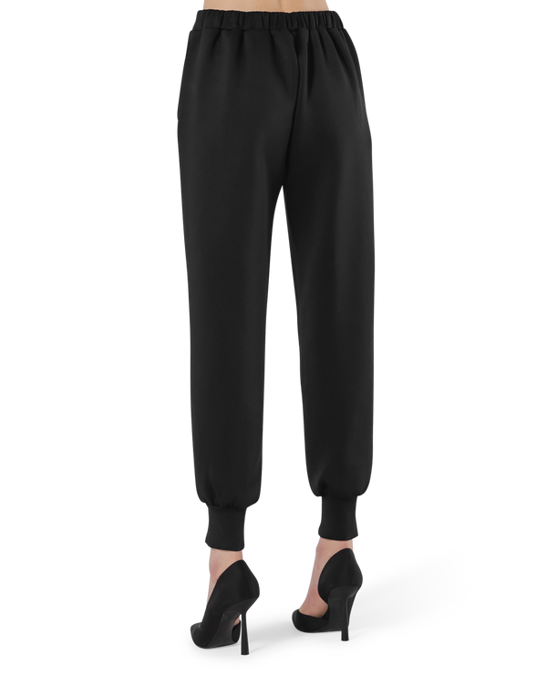 Double Knit Tapered Easy Pants - Black