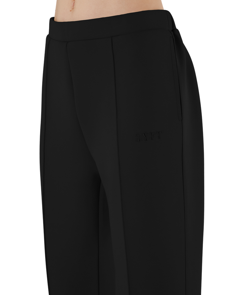 Double Knit Tapered Easy Pants - Black