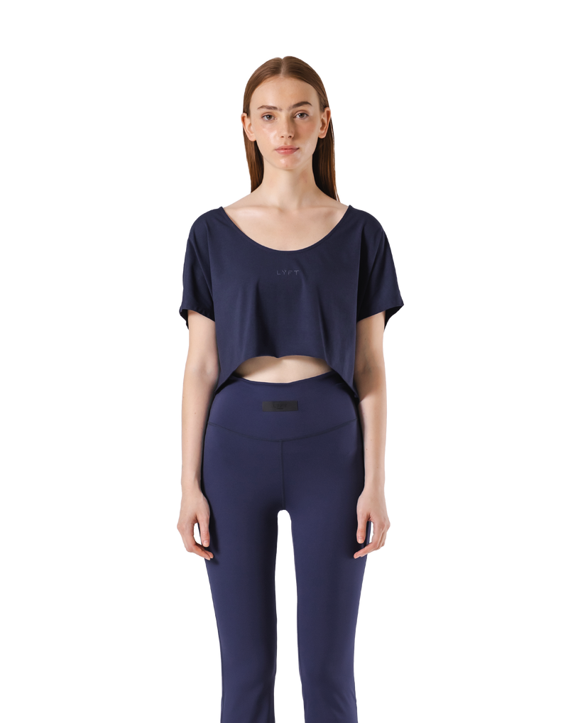 Loose Fit Stretch T-Shirt - Navy