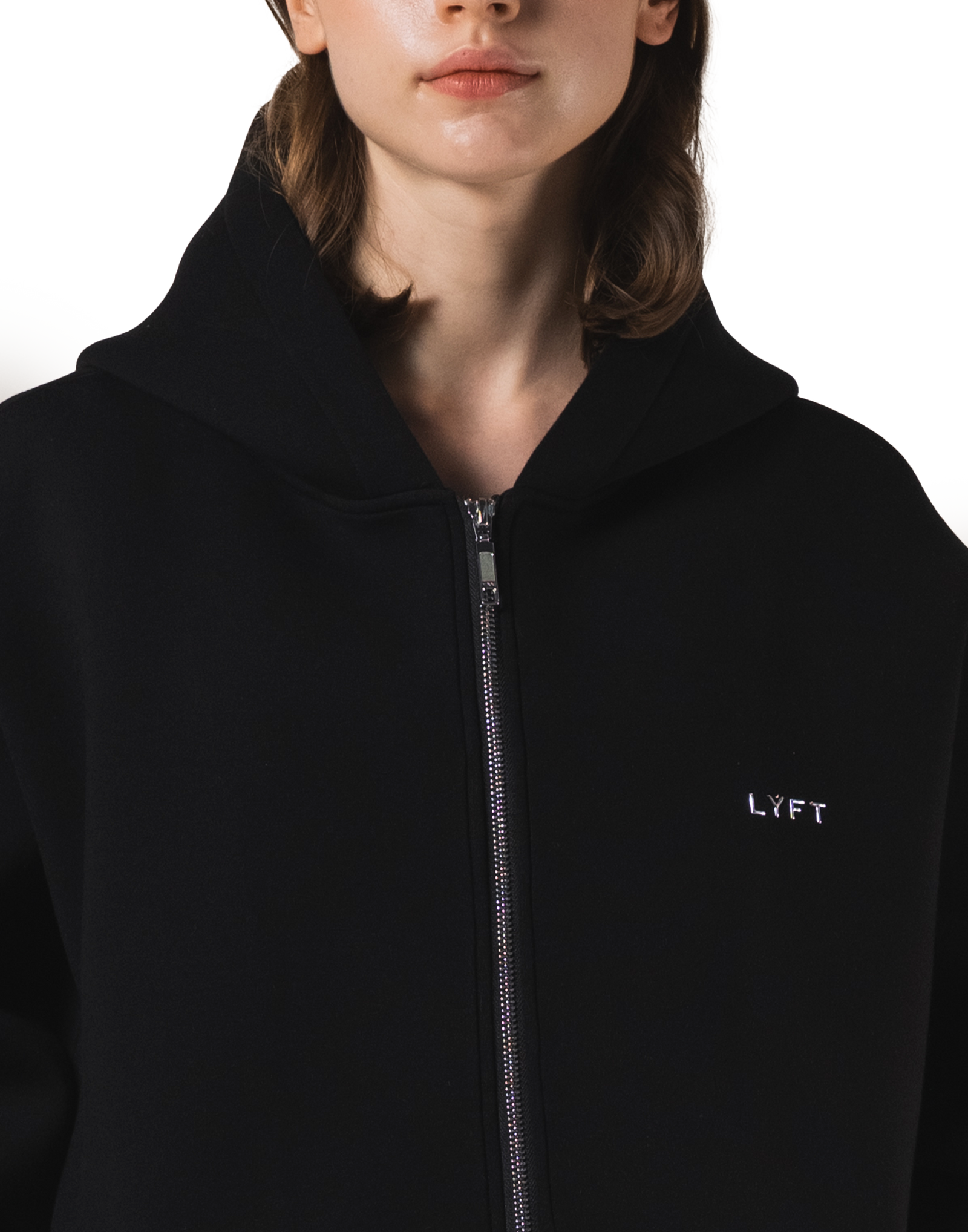 Double Face Zip-Up Hoodie - Black – LÝFT