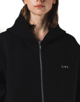 Double Face Zip-Up Hoodie - Black