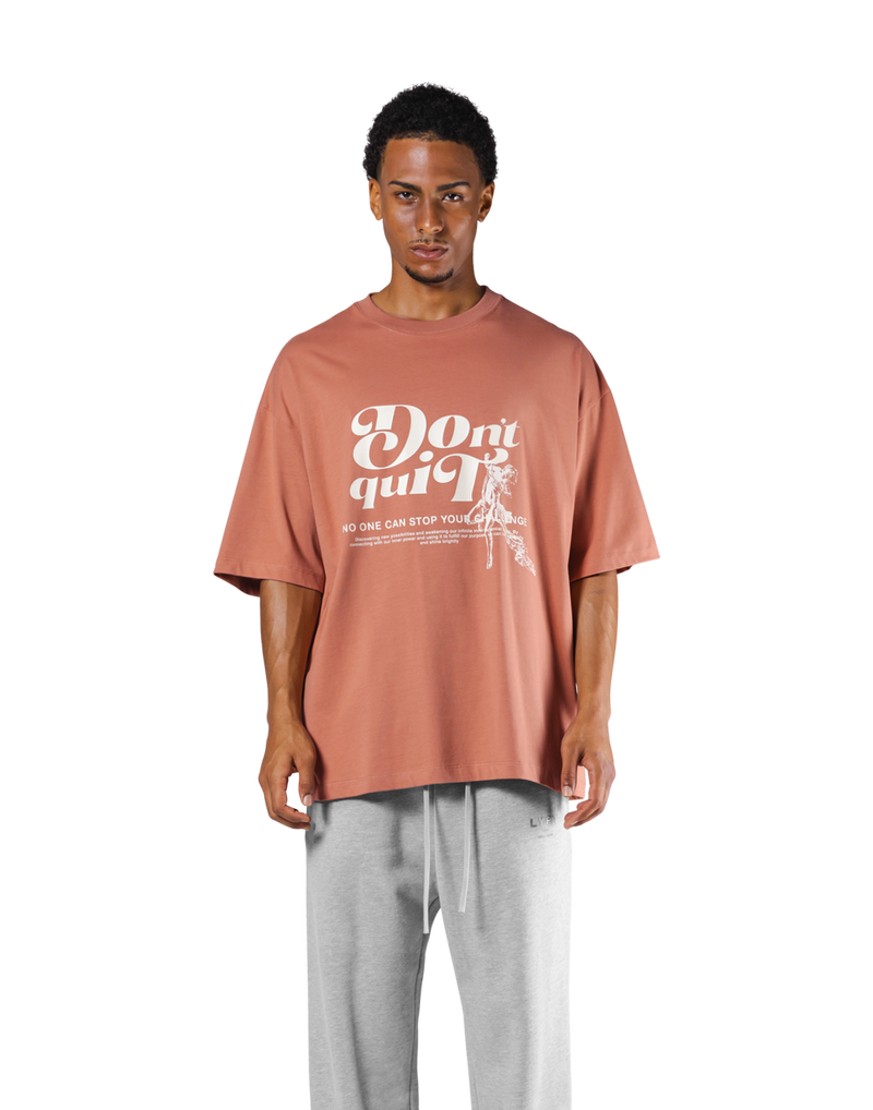 "Do it" Graphic Big T-Shirt  - Salmon