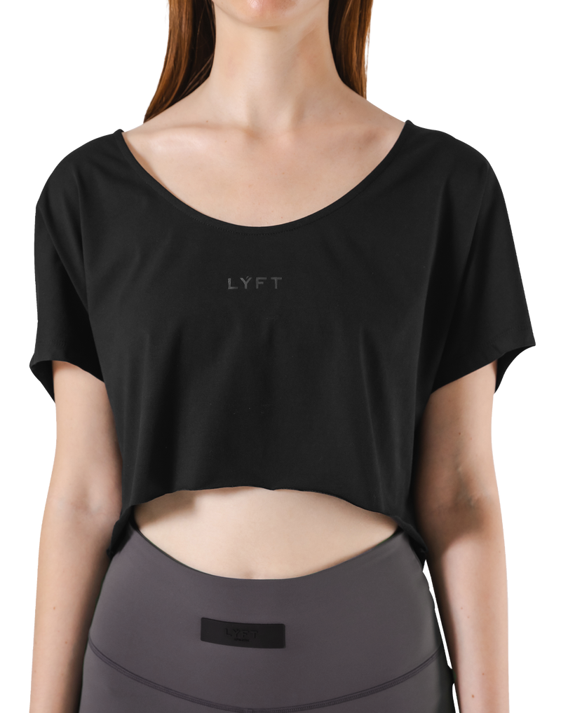 Loose Fit Stretch T-Shirt - Black