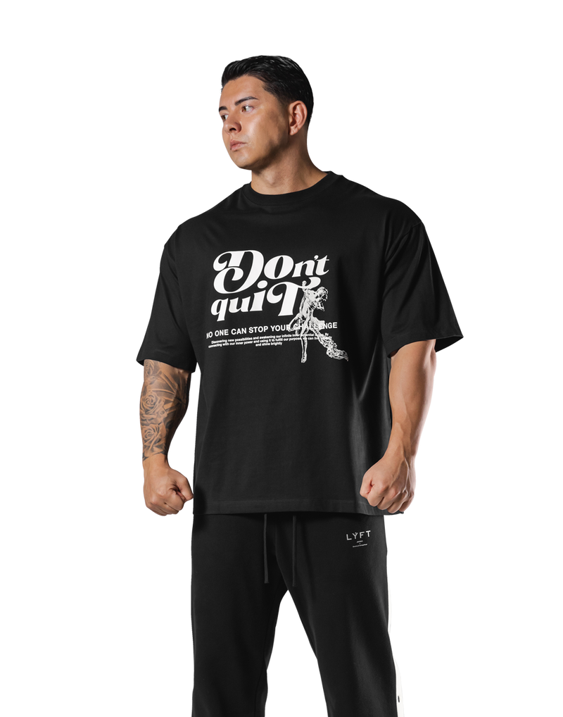 "Do it" Graphic Big T-Shirt  - Black