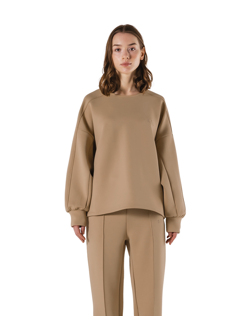 Double Knit Wide Pullover - Beige