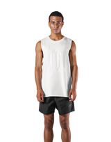 Quilt Patch Loose Fit Tanktop - White