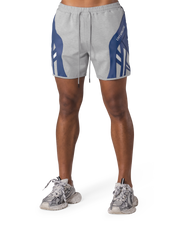 Multi Pattern Side Mesh Shorts - Blue