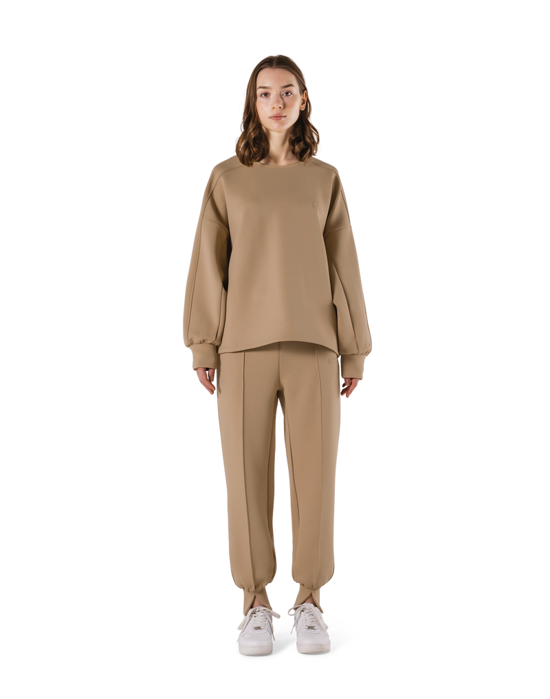 Double Knit Wide Pullover - Beige