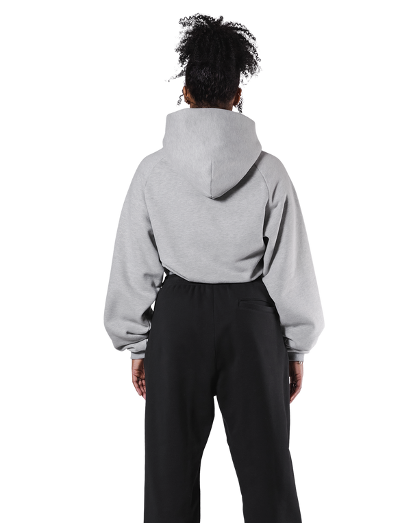 Pile Wappen Cropped Hoodie - Grey