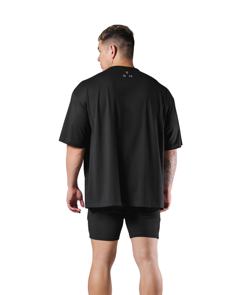 Stretch Logo Big T-Shirt - Black