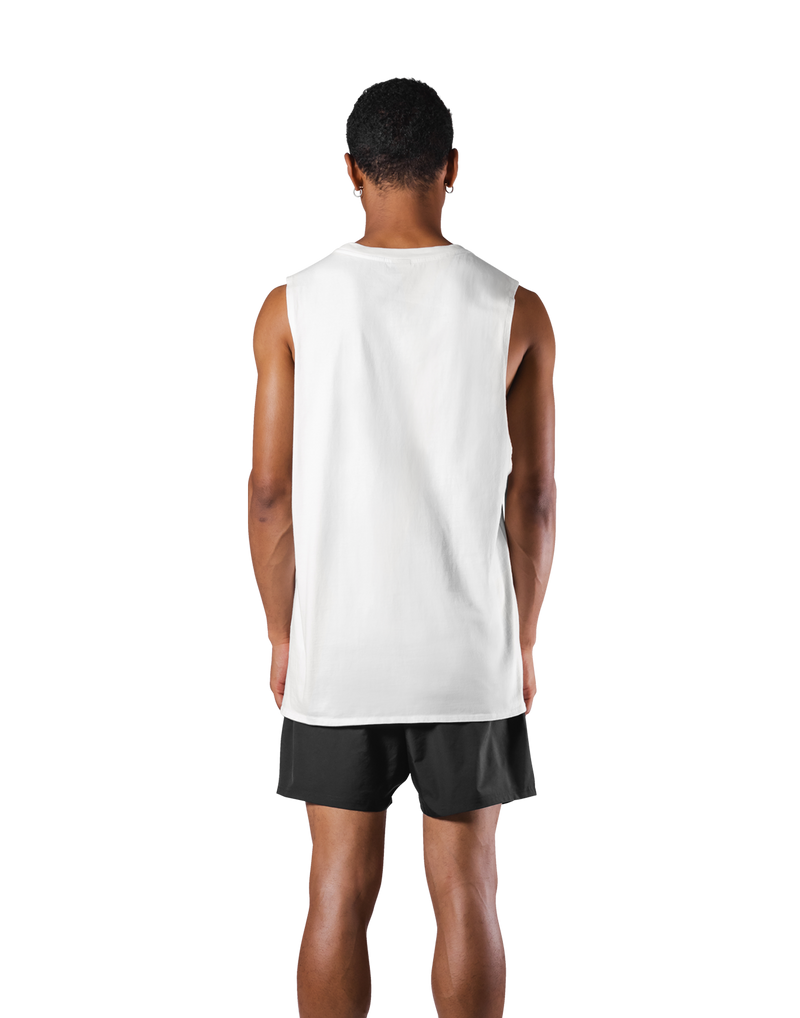 Quilt Patch Loose Fit Tanktop - White