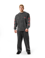 Fire Ý Graphic Long Sleeve T-Shirt - Black