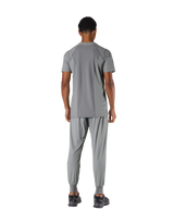 Back Mesh Stretch Slim T-Shirt - Grey