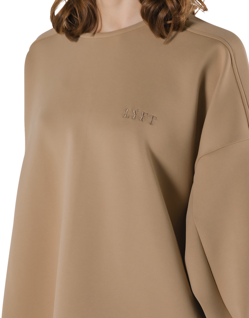 Double Knit Wide Pullover - Beige