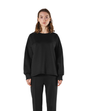 Double Knit Wide Pullover - Black