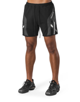 Multi Pattern Side Mesh Shorts - Black