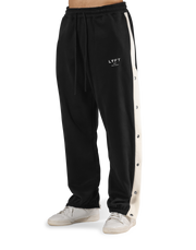 Warm Up Button Sweat Pants - Black