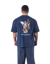 Statue Graphic Vintage Big T-Shirt - Navy