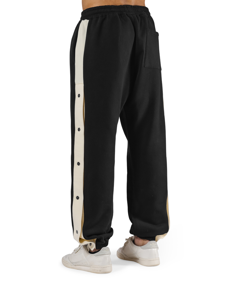 Warm Up Button Sweat Pants - Black