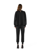 Double Knit Wide Pullover - Black