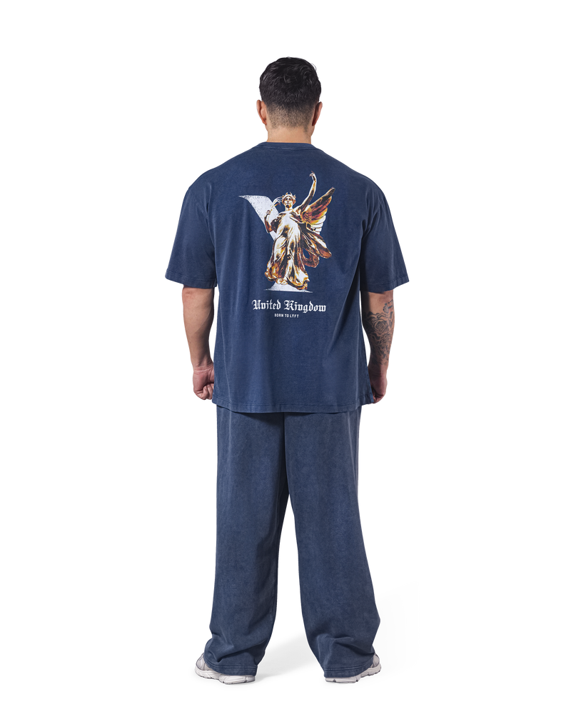 Statue Graphic Vintage Big T-Shirt - Navy