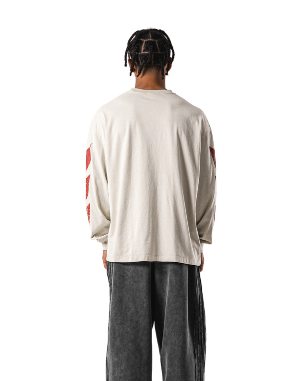 Fire Ý Graphic Long Sleeve T-Shirt - Ivory