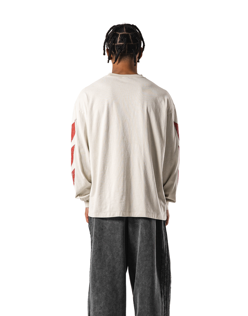 Fire Ý Graphic Long Sleeve T-Shirt - Ivory