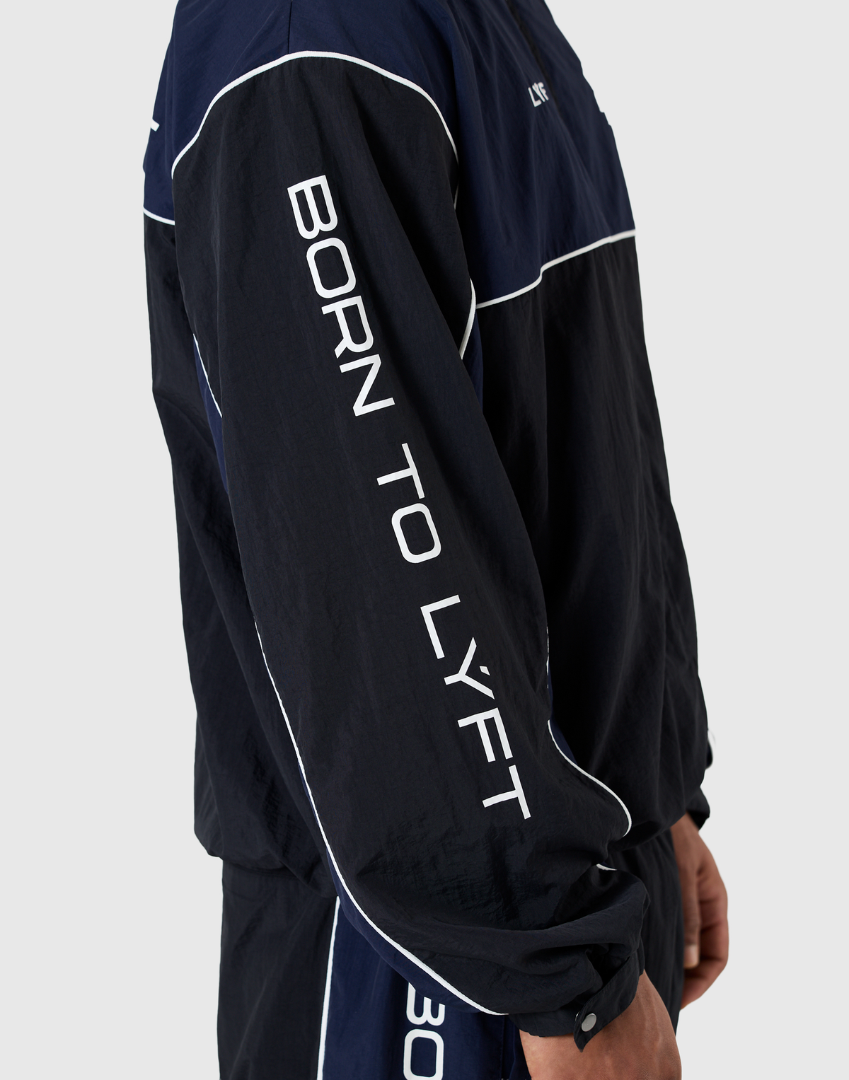 BORN TO LÝFT Racing Nylon Jacket - Navy