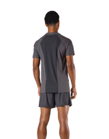 Back Mesh Stretch Slim T-Shirt - D.Grey