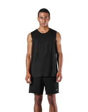 Quilt Patch Loose Fit Tanktop - Black