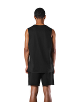 Quilt Patch Loose Fit Tanktop - Black